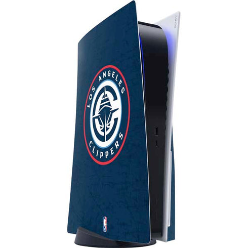 NBA Los Angeles Clippers Distressed Blue PS5 Console Skin